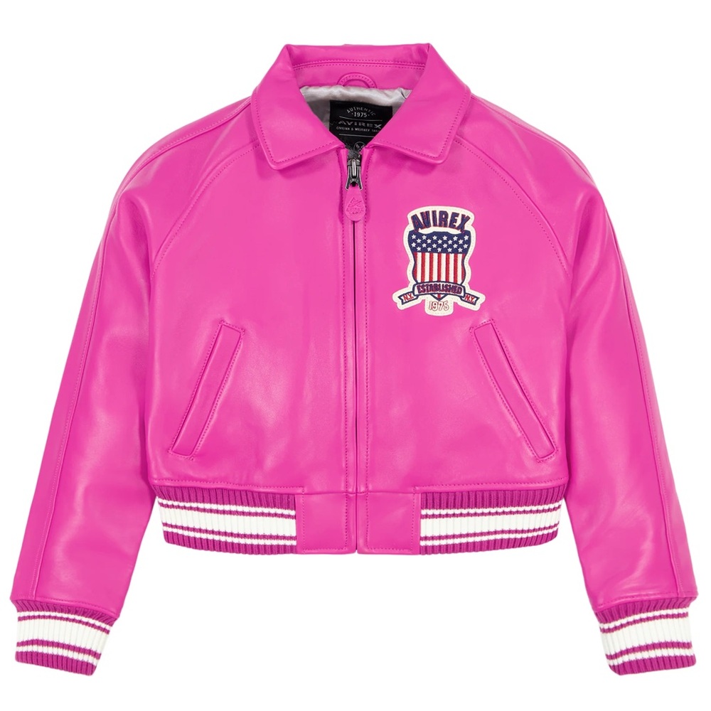 SOLD!! Avirex Cropped Icon Jacket (Fuchsia) - Picture 2 of 6